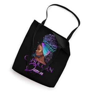 Purple Capricorn Queen African American December January Tote Bag