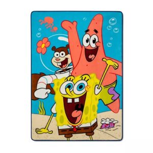 spongebob party in the sand throw blankets oversized, twin