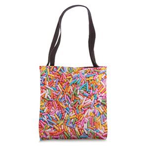 colorful candy rainbow sprinkles tote bag