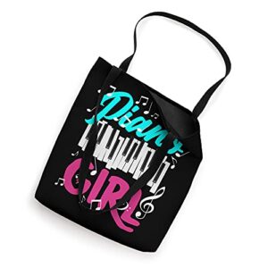 Piano Girl Player Pianist Music Notes Piano Tote Bag