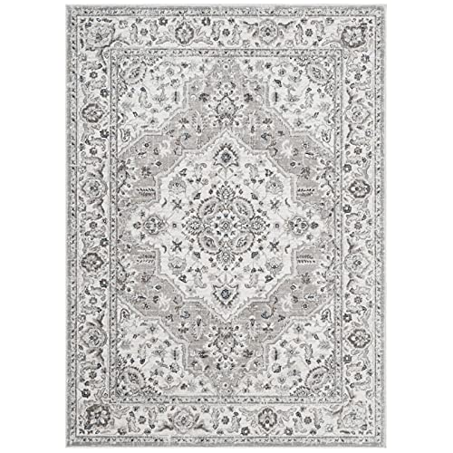 Home Dynamix Belmar Sterling Oriental Medallion Area Rug, Grey/Ivory, 5'2"x7'2" Rectangle