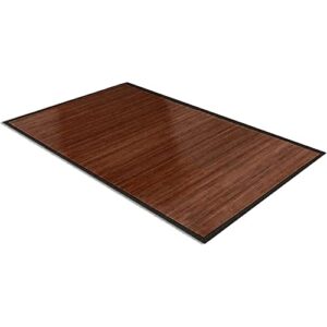 5' X 8' (60"x96") Bamboo Floor Mat Area Rug, Walnut Dark Brown Color Finish, Large Bamboo Floor Runner Rug with Non Skid Backing, Area Mat Indoor Carpet for Living Room, Hallway, Kitchen, Office