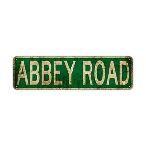 retro metal tin signs instagram style abbey road street signs amusement park scenic retro road signs country retro metal wall man cave 4×16 inches metal signs decorative signs