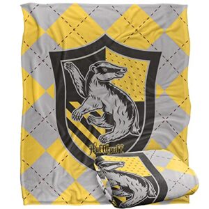 harry potter hufflepuff plaid sigil officially licensed silky touch super soft throw blanket 50″ x 60″