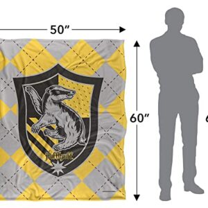 Harry Potter Hufflepuff Plaid Sigil Officially Licensed Silky Touch Super Soft Throw Blanket 50" x 60"