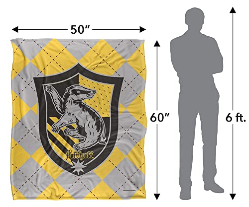 Harry Potter Hufflepuff Plaid Sigil Officially Licensed Silky Touch Super Soft Throw Blanket 50" x 60"