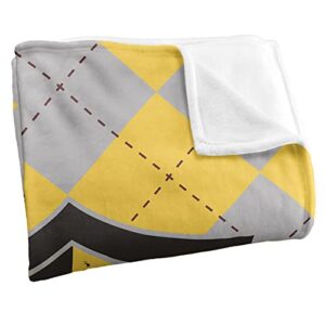 Harry Potter Hufflepuff Plaid Sigil Officially Licensed Silky Touch Super Soft Throw Blanket 50" x 60"