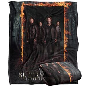 supernatural fire frame officially licensed silky touch super soft throw blanket 50″ x 60″