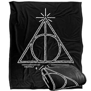 harry potter deathly hallows line art officially licensed silky touch super soft throw blanket 50″ x 60″
