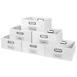 Niche Cubo Low Open Folding Fabric Bins, Set of 6, White