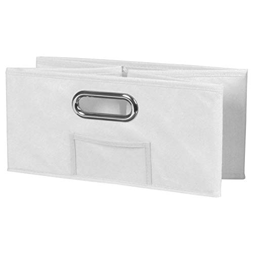 Niche Cubo Low Open Folding Fabric Bins, Set of 6, White