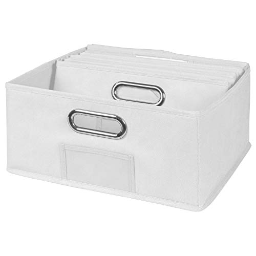 Niche Cubo Low Open Folding Fabric Bins, Set of 6, White