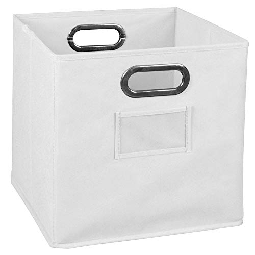 Niche Cubo Foldable Fabric Storage Bin with Label Holder- White