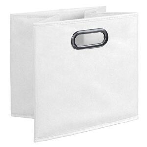 Niche Cubo Foldable Fabric Storage Bin with Label Holder- White