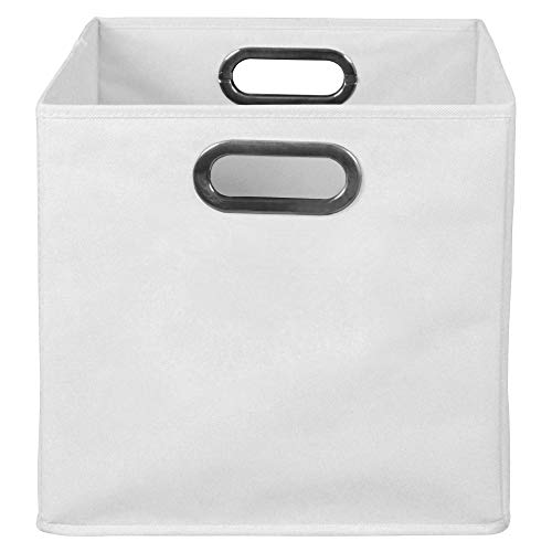 Niche Cubo Foldable Fabric Storage Bin with Label Holder- White