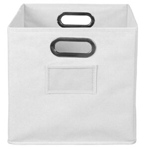 Niche Cubo Foldable Fabric Storage Bin with Label Holder- White