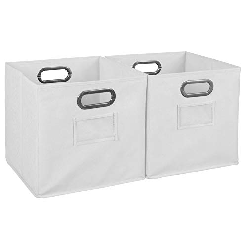 Niche Cubo Folding Fabric Storage Bins, Set of 2, White