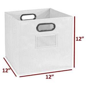 Niche Cubo Folding Fabric Storage Bins, Set of 2, White