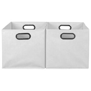 Niche Cubo Folding Fabric Storage Bins, Set of 2, White