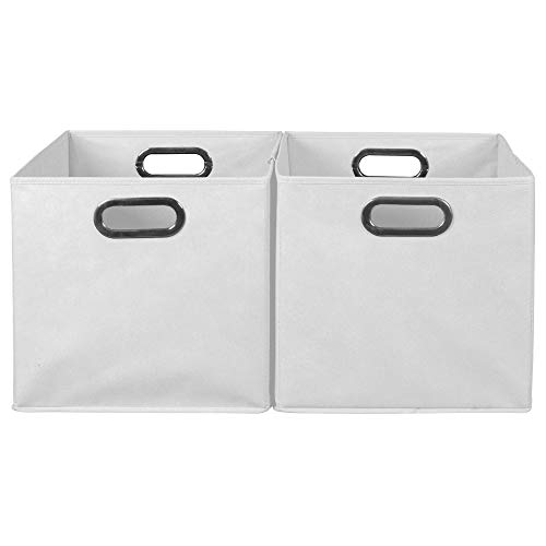 Niche Cubo Folding Fabric Storage Bins, Set of 2, White