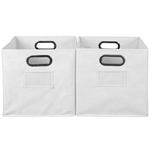 Niche Cubo Folding Fabric Storage Bins, Set of 2, White