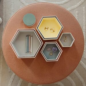Woodpeckers Wooden Hexagon Floating Shelves with Backs, Set of 7, Unfinished for Crafts and DIY Wall Décor: Modern, Geometric, Rustic, or Honeycomb
