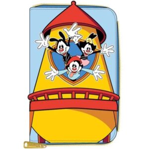 loungefly women’s animaniacs wb tower zip-around wallet