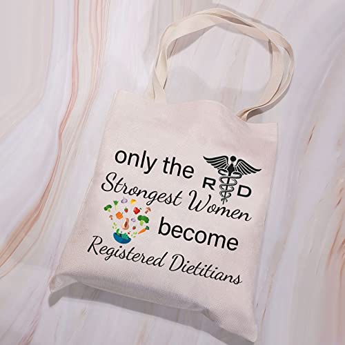 VAMSII Registered Dietitian Tote Bag Nutritionist Gifts for Women Nutrition Student Gifts Dietitian Thank You Gift Bags (Tote Bag)