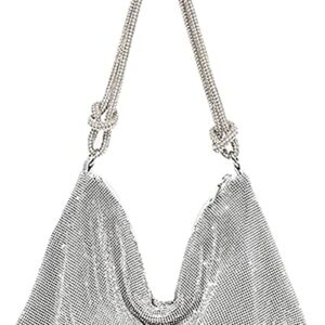 Rhinestone Hobo Bags for Women Chic Sparkly Crystal Evening Handbag Shiny Purse Shoulder Bags for Travel Party Proms Gifts