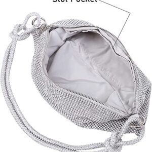 Rhinestone Hobo Bags for Women Chic Sparkly Crystal Evening Handbag Shiny Purse Shoulder Bags for Travel Party Proms Gifts