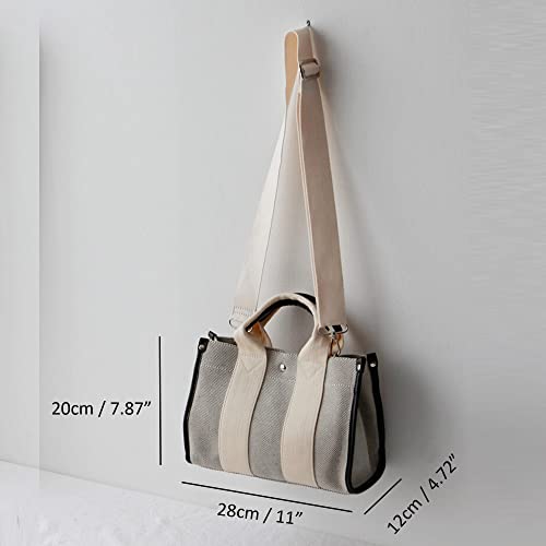 UERRUAM Canvas Tote Bag for Women Small Aesthetic Crossbody Handbags Mini Tote Bag Plaid