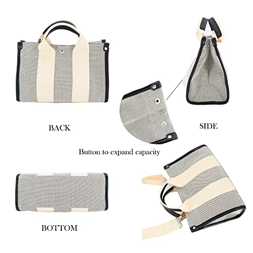 UERRUAM Canvas Tote Bag for Women Small Aesthetic Crossbody Handbags Mini Tote Bag Plaid