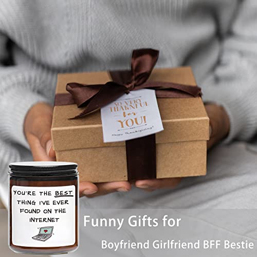 Romantic Gifts for Her Him, Online Dating Gifts, Best Thing I've Ever Found Internet, Anniversary, Valentines Day, Birthday Gifts for Boyfriend Girlfriend BFF Bestie, Sandalwood Rose Candle