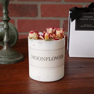 Moonflower Aromatherapy Candle Rebirth and Renewal Floral Candle Aromatic Luxury Candle for Home Decoration | Red & Pink Roses in White | Rose & Wood