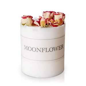 Moonflower Aromatherapy Candle Rebirth and Renewal Floral Candle Aromatic Luxury Candle for Home Decoration | Red & Pink Roses in White | Rose & Wood