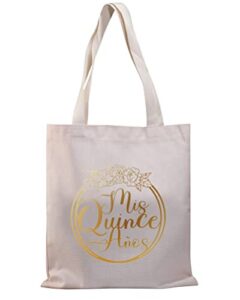 bdpwss 15th birthday gift for teen girls mis quince anos latina spanish tote bag (mis quince anos tg 2)
