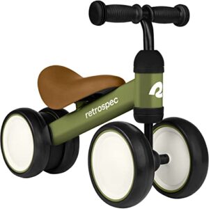 Retrospec Cricket Baby Walker Balance Bike with 4 Wheels for Ages 12-24 Months - Toddler Bicycle Toy for 1 Year Old’s - Ride On Toys for Boys and Girls - One Size