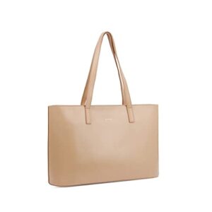 Pixie Mood Kinsley 16.5 x 10.5 Vegan Leather Work Tote Bag, Sand