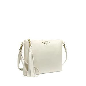 Pixie Mood Michelle 11 x 8.25 Vegan Leather Clutch, Coconut Cream