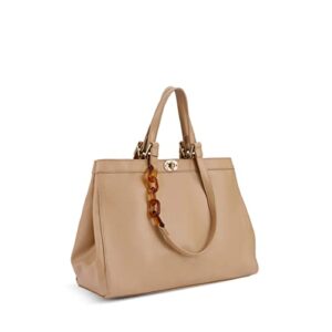 Pixie Mood Jade 17 x 12 Vegan Leather Tote Bag, Sand