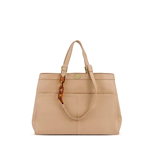 Pixie Mood Jade 17 x 12 Vegan Leather Tote Bag, Sand