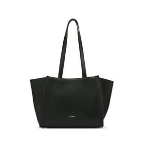 pixie mood valentina 13.5 x 9 vegan leather expandable small tote bag, black