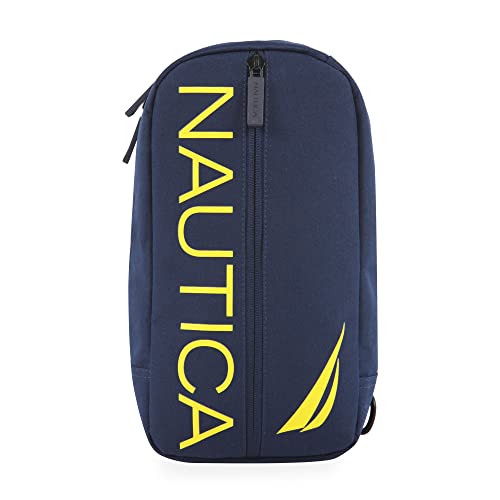 NAUTICA Unisex's Sling Bag, Navy/Yellow