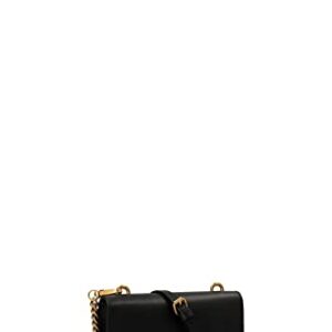 Pinko MINI CROSSBODY BAG IN BLACK LEATHER WITH GOLD LOVEBIRDS LOGO BUCKLE AND CHAIN ​​SHOULDER STRAP 100048A0F1