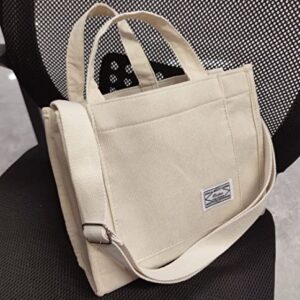 Corduroy Tote Bag for Women Small Satchel Shoulder Crossbody Bag Hobo Bag for Work School Travel 2023