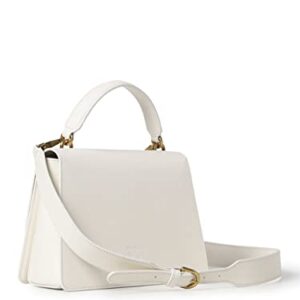 Pinko CROSSBODY BAG IN WHITE LEATHER WITH GOLD LOVEBIRDS LOGO BUCKLE AND CHAIN ​​SHOULDER STRAP 100066A0F1