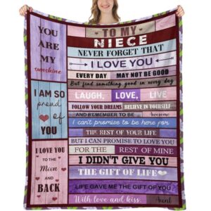 vcxgcf niece gifts from auntie blanket, birthday gifts for niece, nieces graduation gift ideas blankets throws, niece gifts from aunt,to my niece blanket,best niece gifts ideas 60″x50″ ¡­