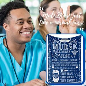 InnoBeta Nurse Blanket, Funny Nurse Gifts for Men, Murse, Warm Soft Fuzzy Blanket for Men, Nurse Gift for Male Nurse, RN, Retired Nurse Nursing School, Throw Blanket 50x65 Inches Blue