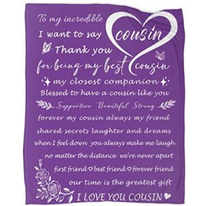 to my cousin throw blanket cousin gifts for women birthday gifts blankets for cousin soft warm for all season 50″x60″