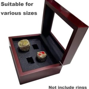 GFZYLQ Ring holder box Wooden Championship Storage Box BaseballCase jewelry organizer travel (9 holes)